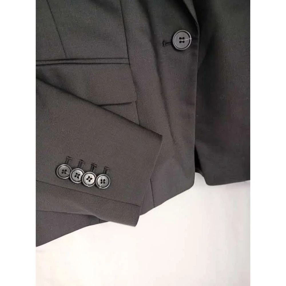Ann Taylor Charcoal Gray Wool Blend 1‎ Button Tailored Blazer Jacket 4 NWOT $179